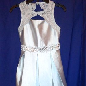 Beautiful silver flower girl dress